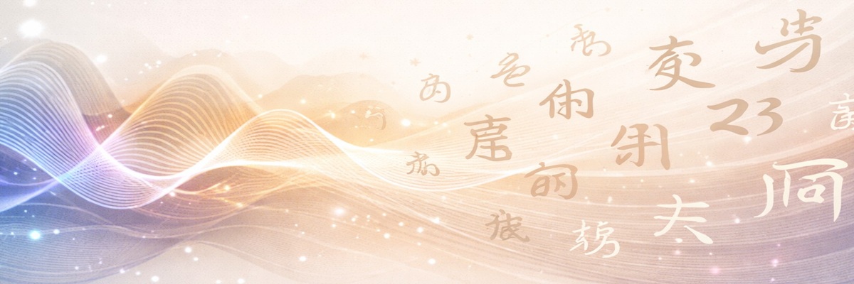 Abstract visual showing sound waves transforming across languages, representing the debate between AI dubbing and human voice performances