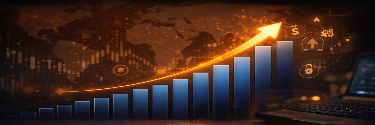 Professional audio editing software interface displayed on studio monitors representing growth in the global voiceover software market